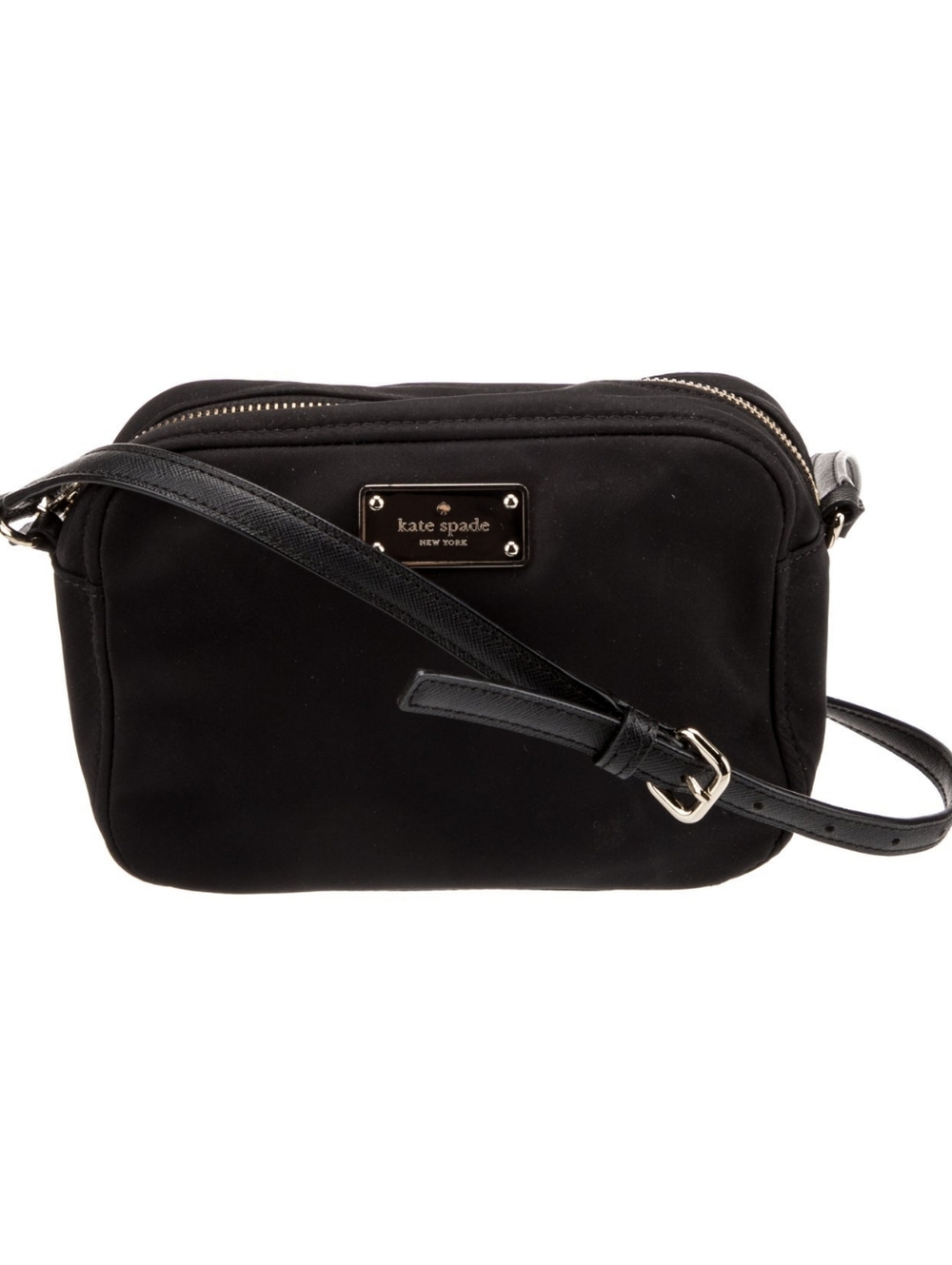 kate spade Black Nylon Crossbody Camera Bag with Gold Plate